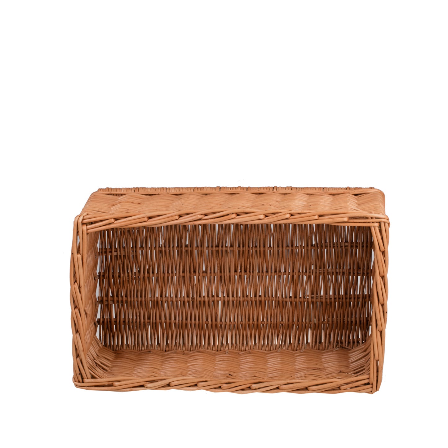 Nova wiklinowy kosz do przechowywania z beżowym obszyciem i kokardkami TheWickerStories