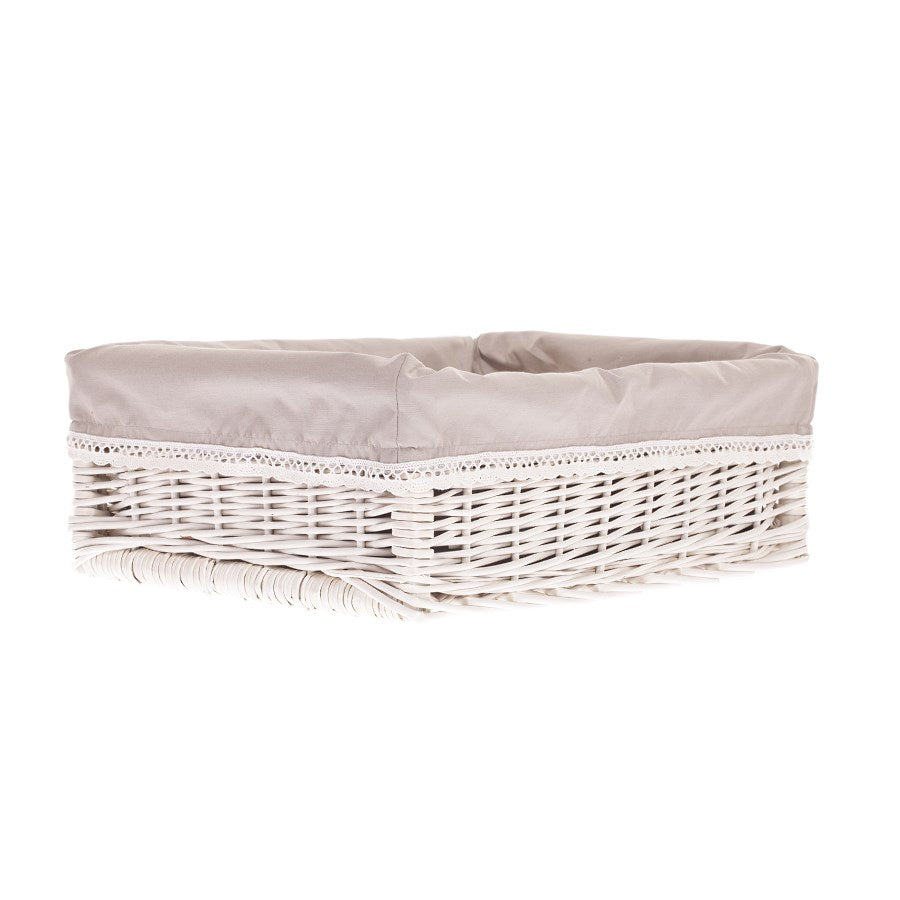 Nova wiklinowy zestaw koszy do przechowywania z beżowym obszyciem, 3 szt. TheWickerStories