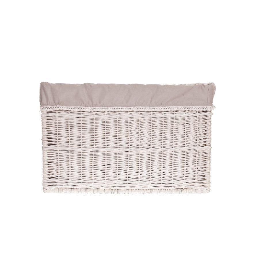 Nova wiklinowy zestaw koszy do przechowywania z beżowym obszyciem, 3 szt. TheWickerStories