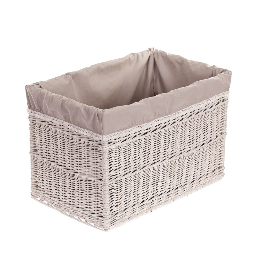 Nova wiklinowy zestaw koszy do przechowywania z beżowym obszyciem, 3 szt. TheWickerStories