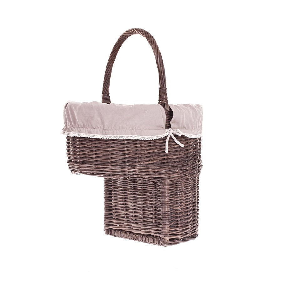 Ovis wiklinowy kosz na schody z beżowym obszyciem TheWickerStories