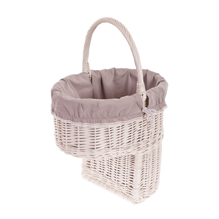 Ovis wiklinowy kosz na schody z beżowym obszyciem TheWickerStories