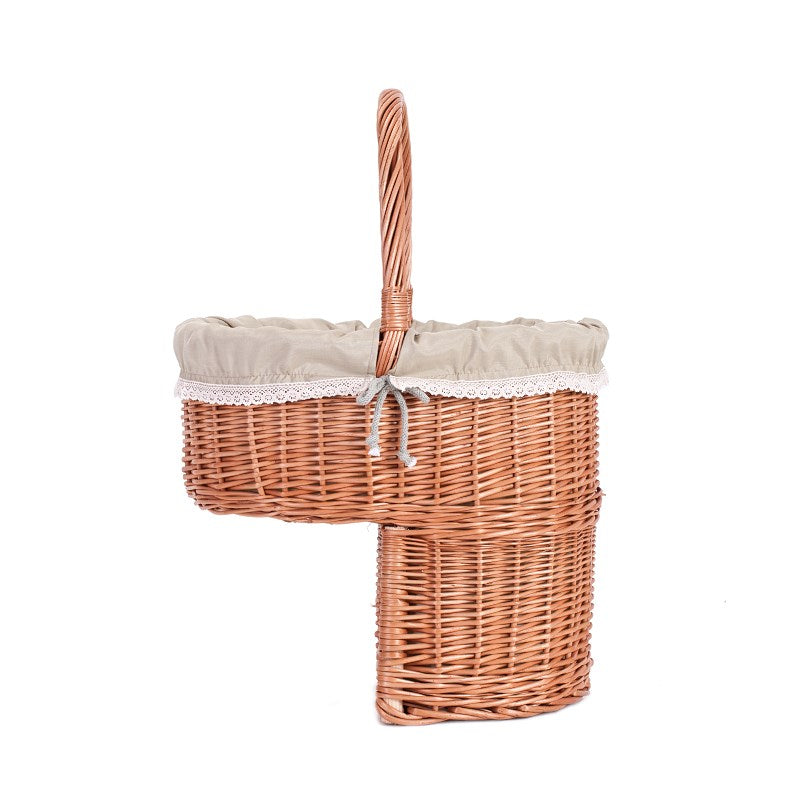 Ovis wiklinowy kosz na schody z beżowym obszyciem TheWickerStories