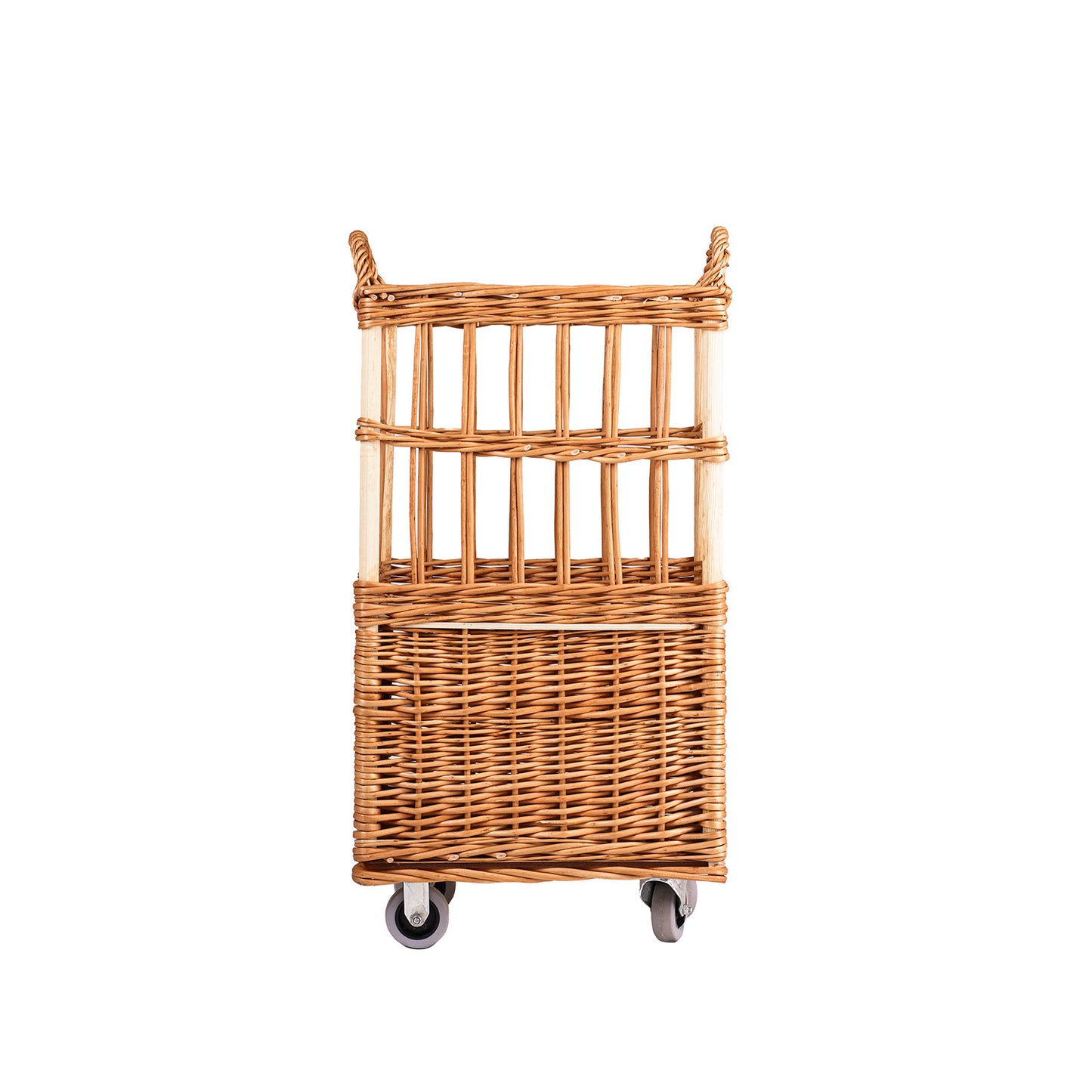 Rinora wiklinowy kosz bagietkowy z kółkami TheWickerStories