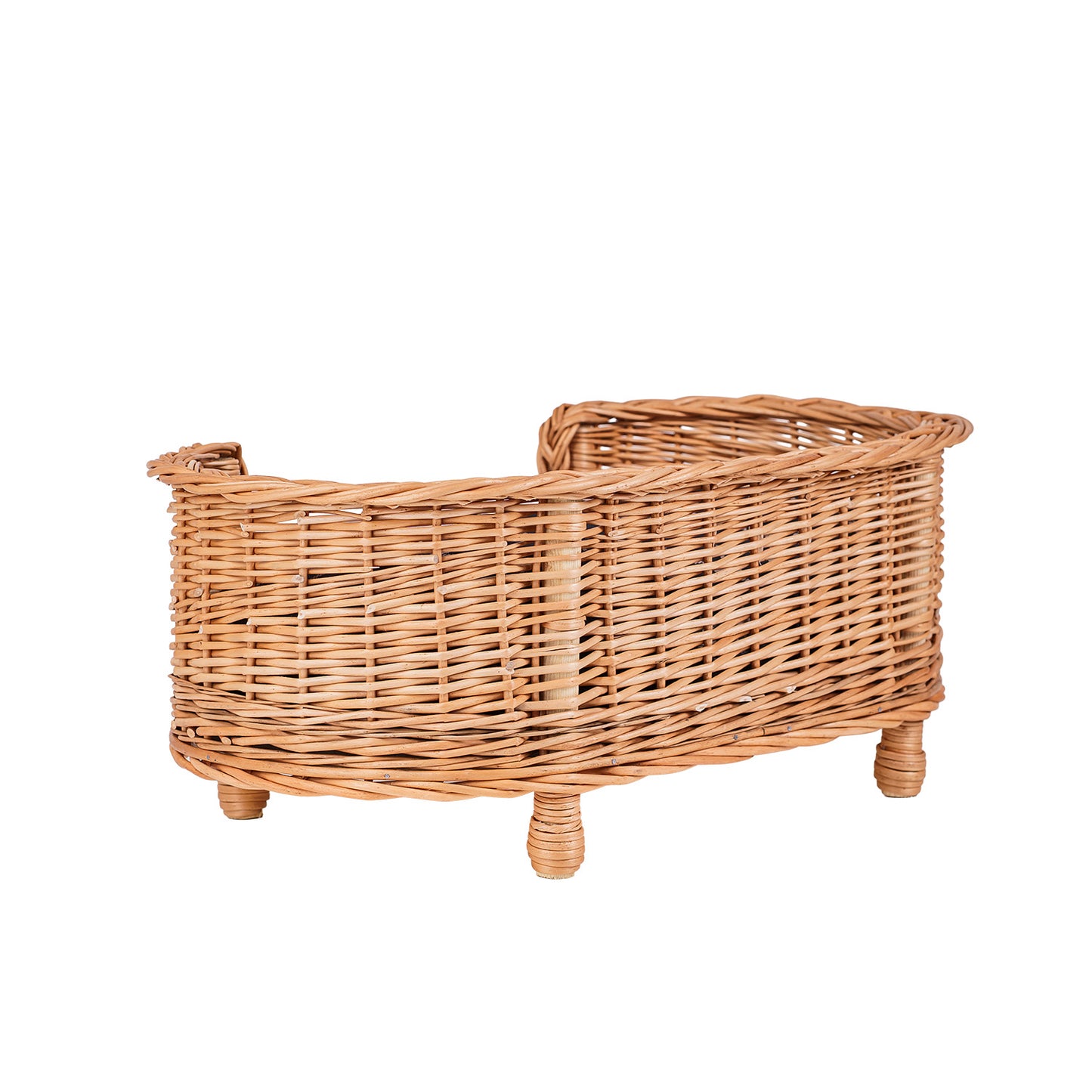 Esoria wiklinowe legowisko dla psa i kota z beżową poduszką TheWickerStories