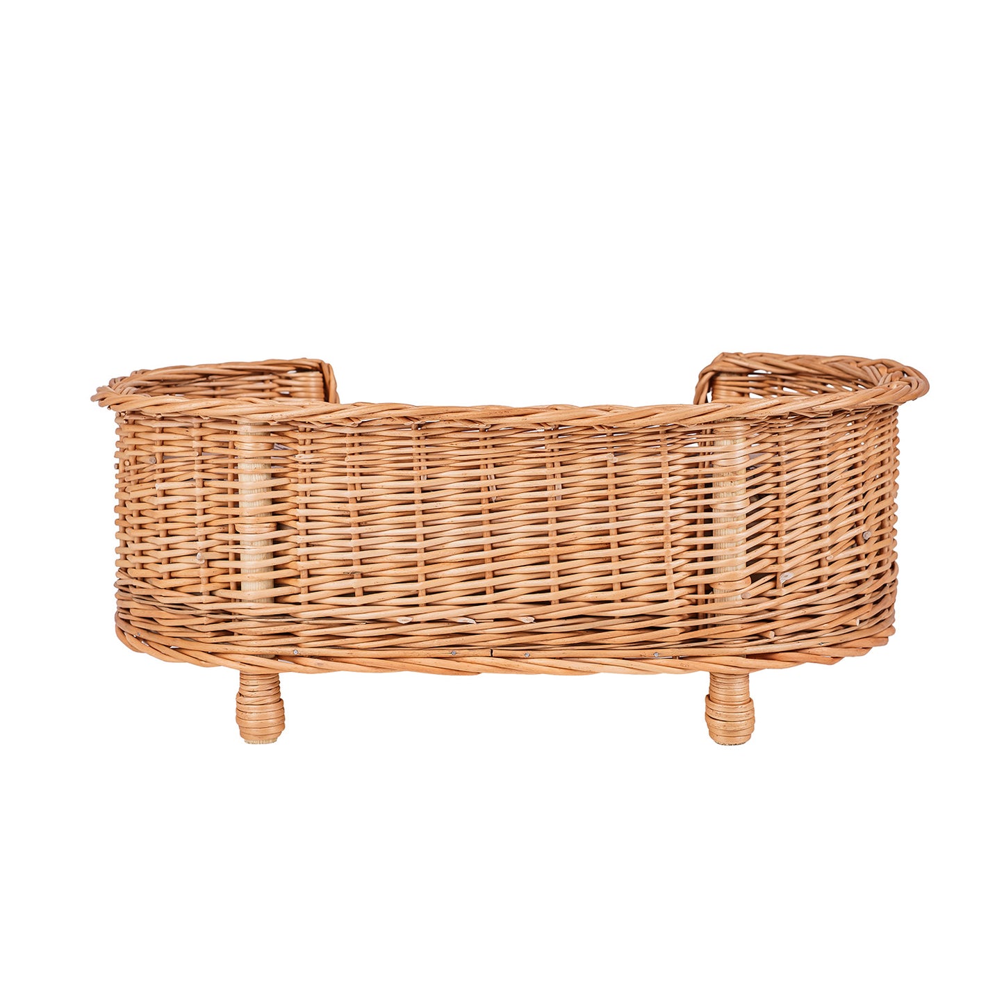 Esoria wiklinowe legowisko dla psa i kota z beżową poduszką TheWickerStories