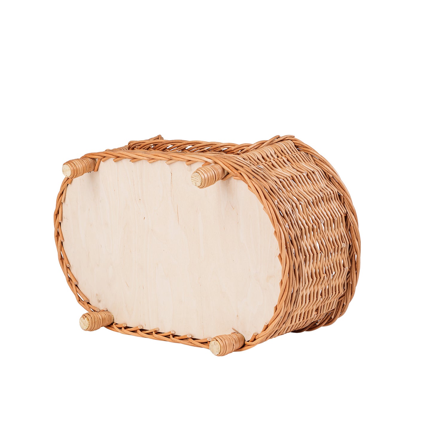 Esoria wiklinowe legowisko dla psa i kota z beżową poduszką TheWickerStories