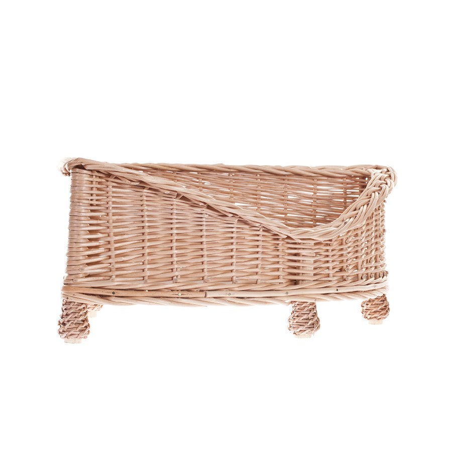 Evania wiklinowy kosz-legowisko dla psa i kota z niskim wejściem, na nóżkach TheWickerStories