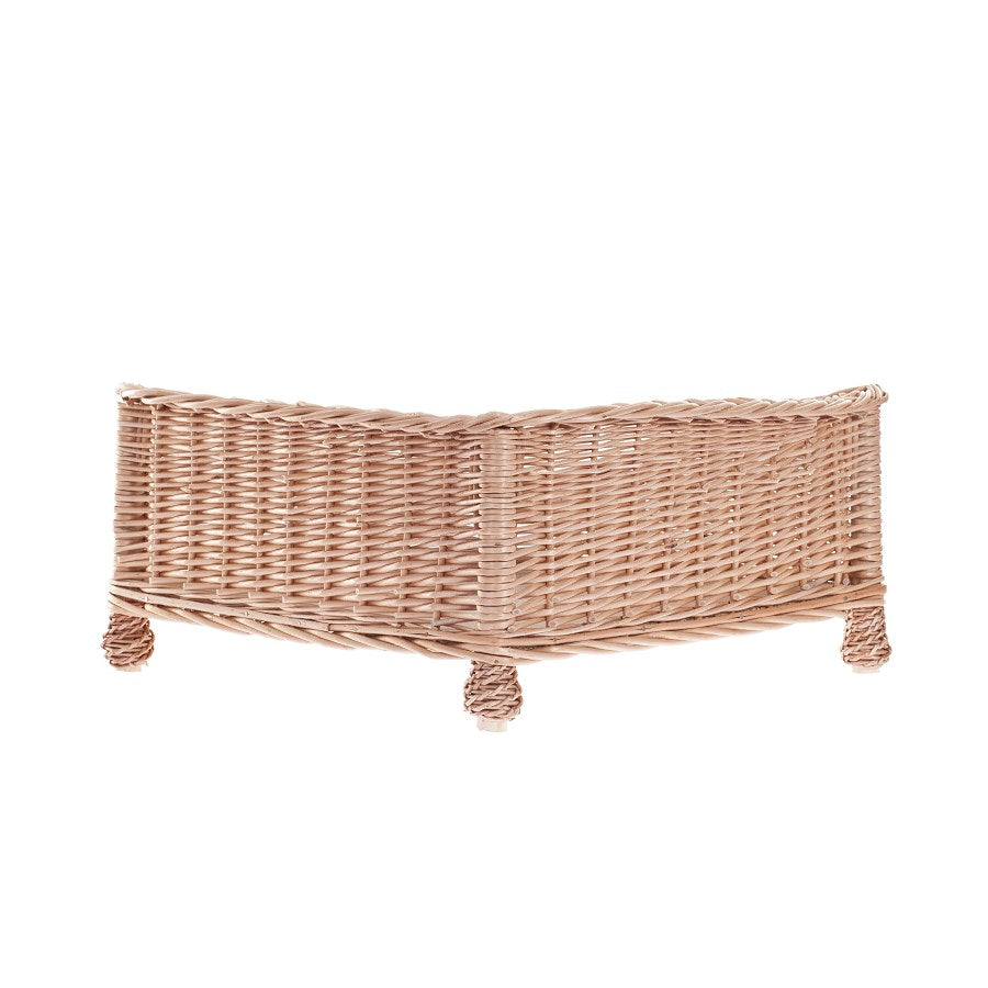 Evania wiklinowy kosz-legowisko dla psa i kota z niskim wejściem, na nóżkach TheWickerStories