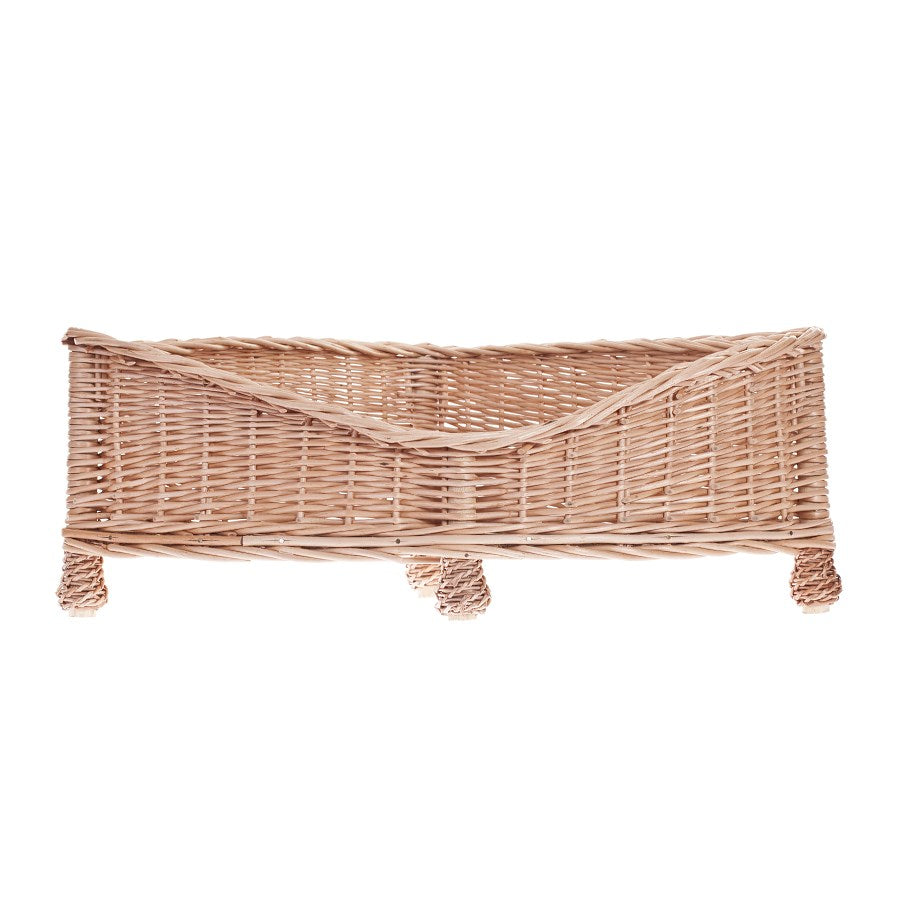 Evania wiklinowy kosz-legowisko dla psa i kota z niskim wejściem, na nóżkach TheWickerStories