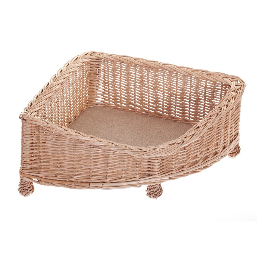 Evania wiklinowy kosz-legowisko dla psa i kota z niskim wejściem, na nóżkach TheWickerStories