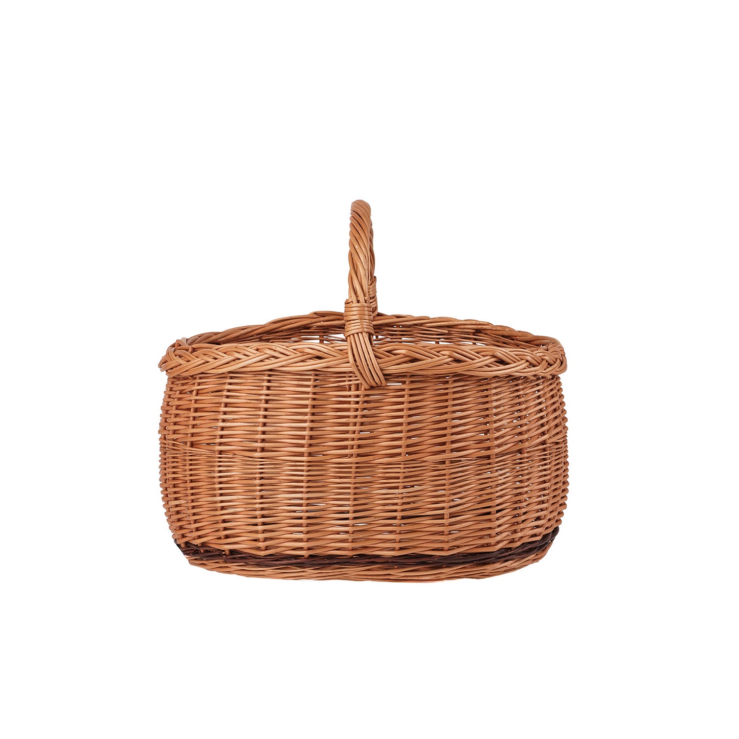 Wolteria wiklinowy kosz na zakupy z rączką, ręcznie pleciony TheWickerStories