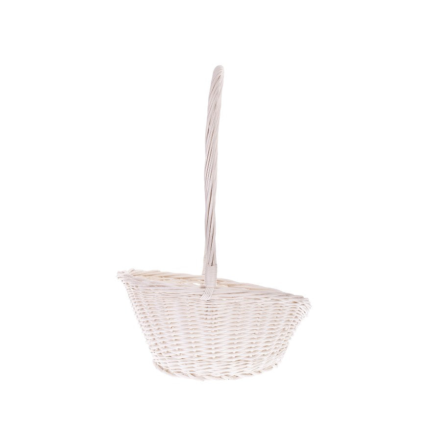 Zisoria wiklinowy kosz prezentowy na kwiaty i słodycze, z wysoką rączką TheWickerStories