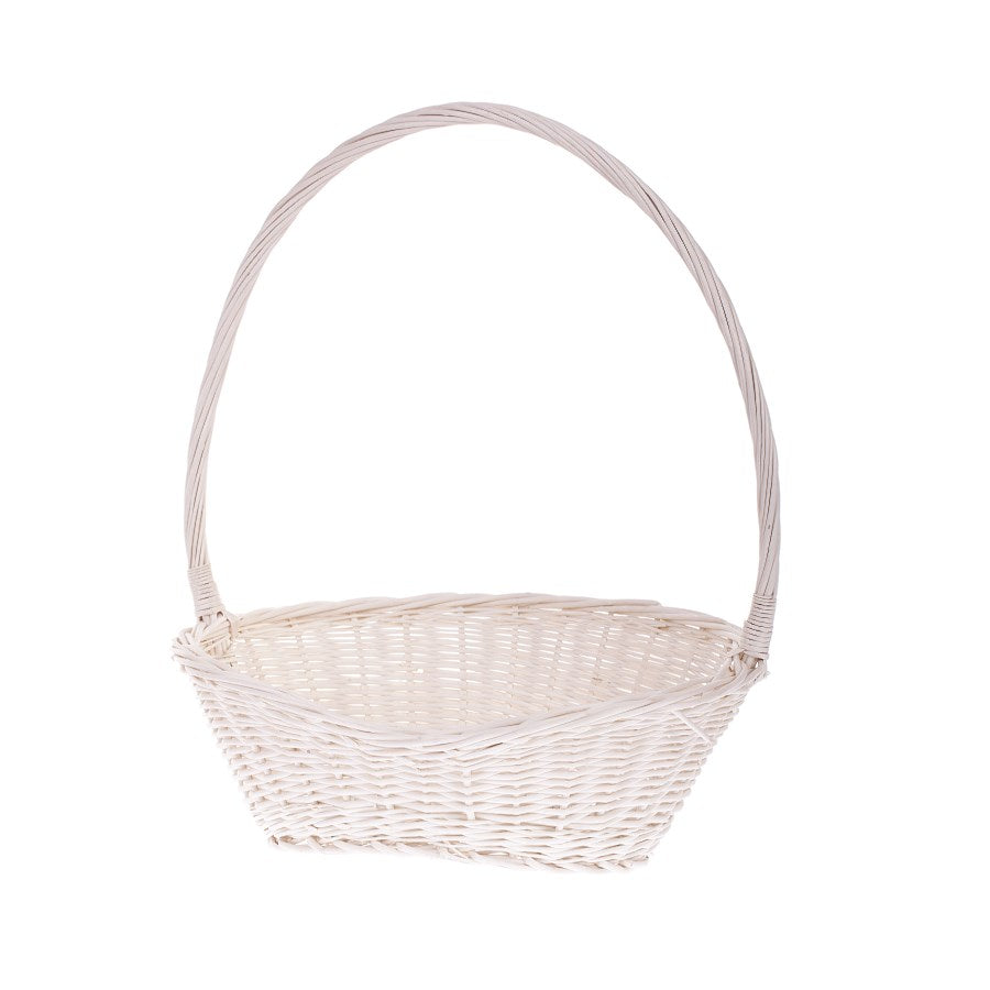 Zisoria wiklinowy kosz prezentowy na kwiaty i słodycze, z wysoką rączką TheWickerStories