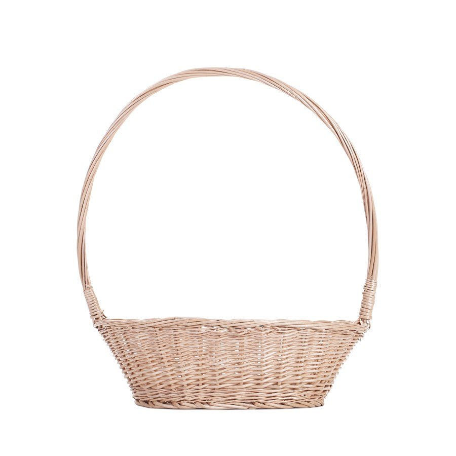 Zisoria wiklinowy kosz prezentowy na kwiaty i słodycze, z wysoką rączką TheWickerStories