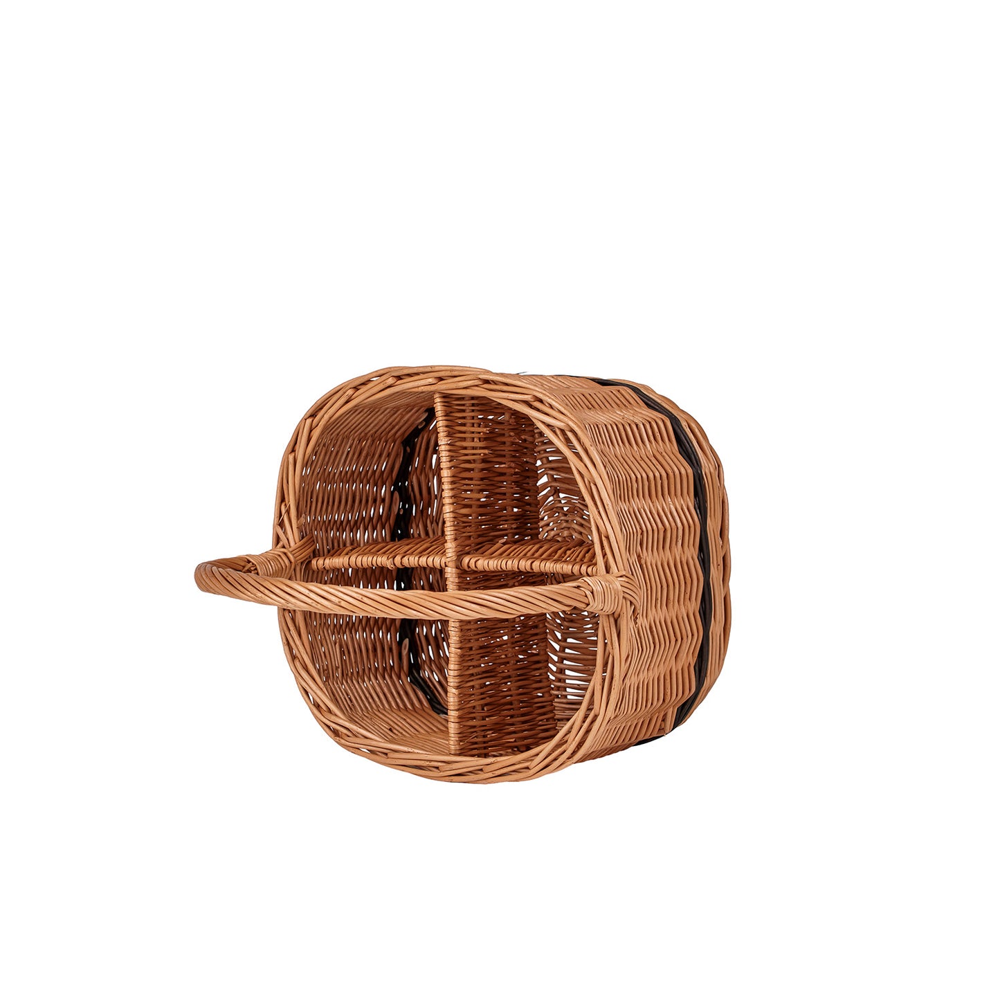 Gisarra wiklinowy koszyk na butelki z przegrodami i rączką TheWickerStories