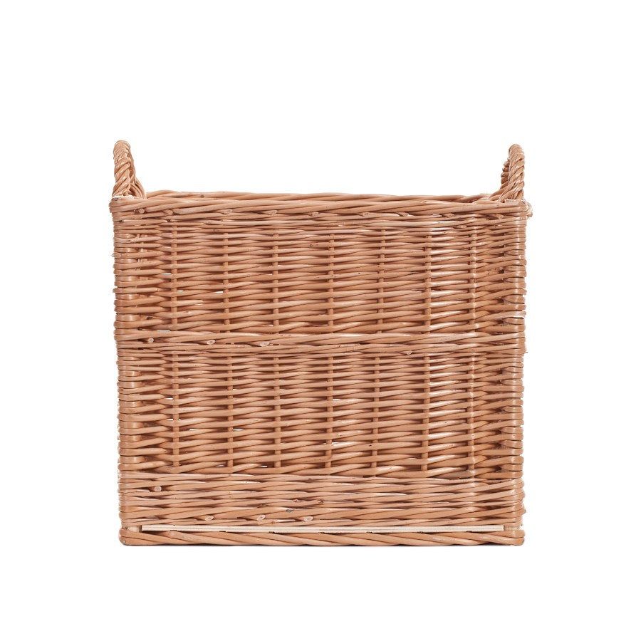 Nova wiklinowy kosz na drewno kominkowe z uchwytami TheWickerStories