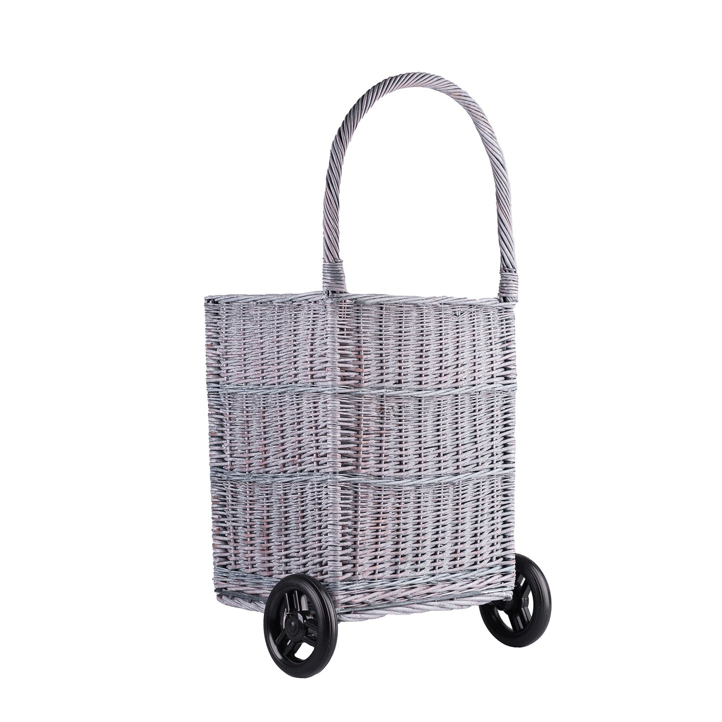 Solette wiklinowy kosz kominkowy z kółkami i rączką TheWickerStories