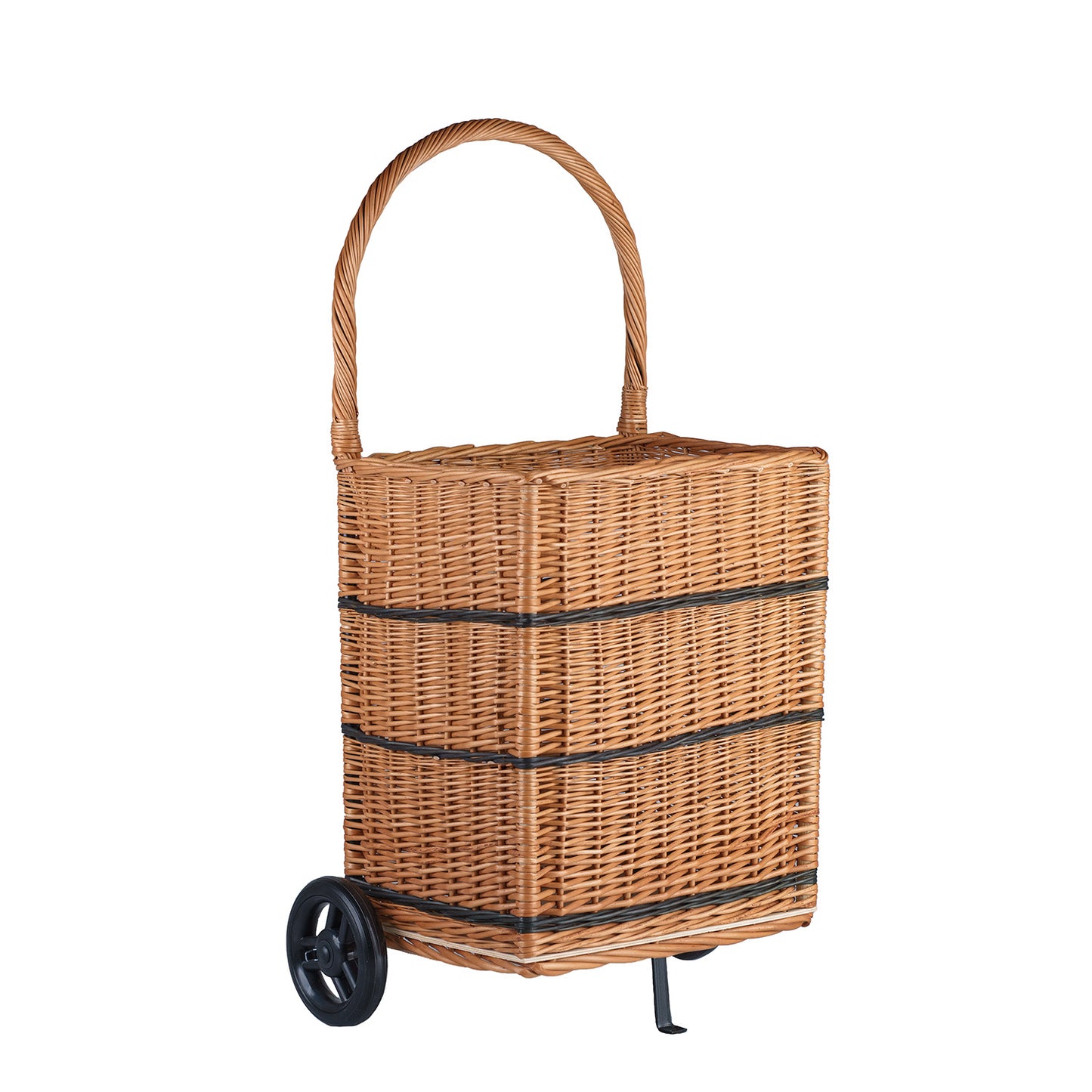Solette wiklinowy kosz kominkowy z kółkami i rączką TheWickerStories