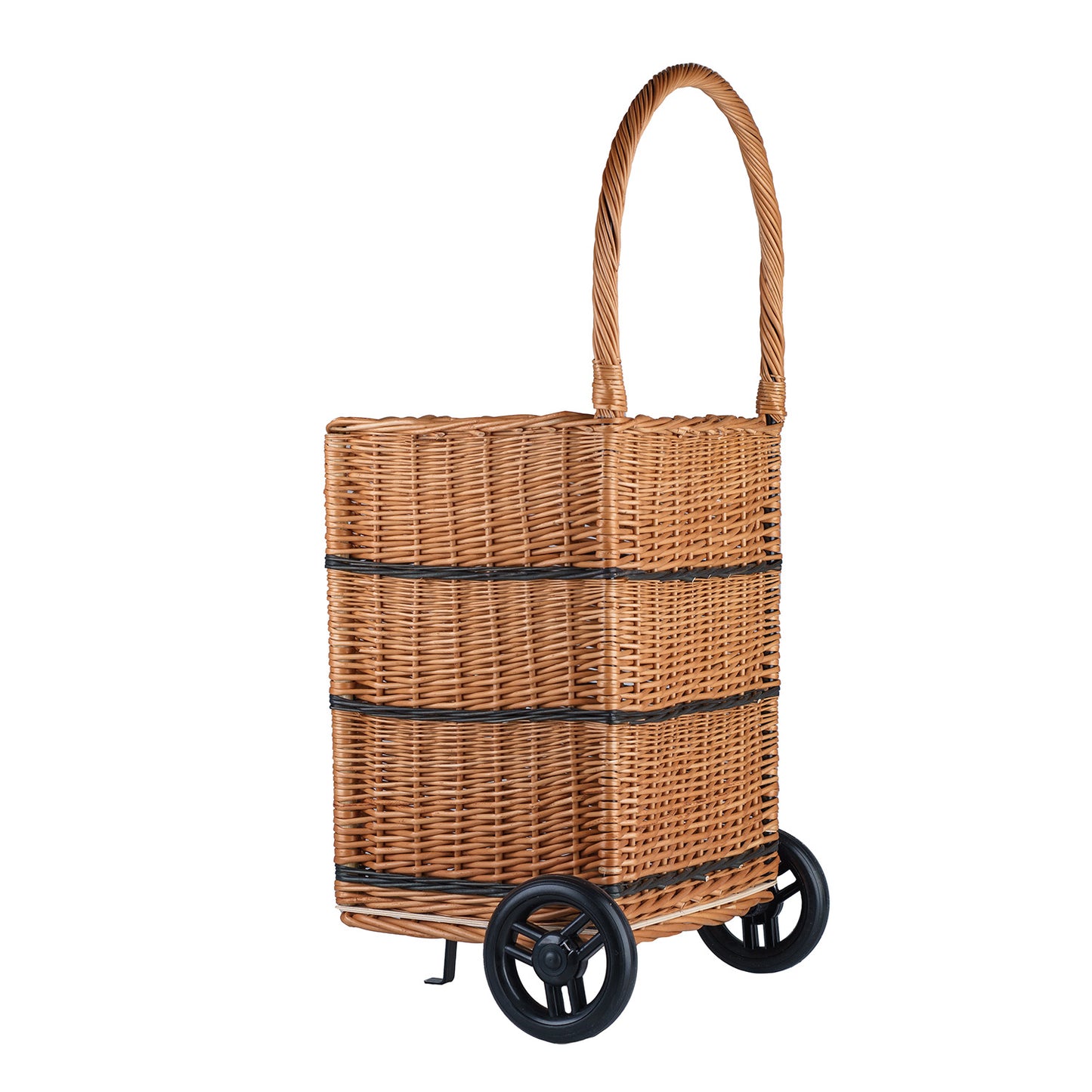 Solette wiklinowy kosz kominkowy z kółkami i rączką TheWickerStories