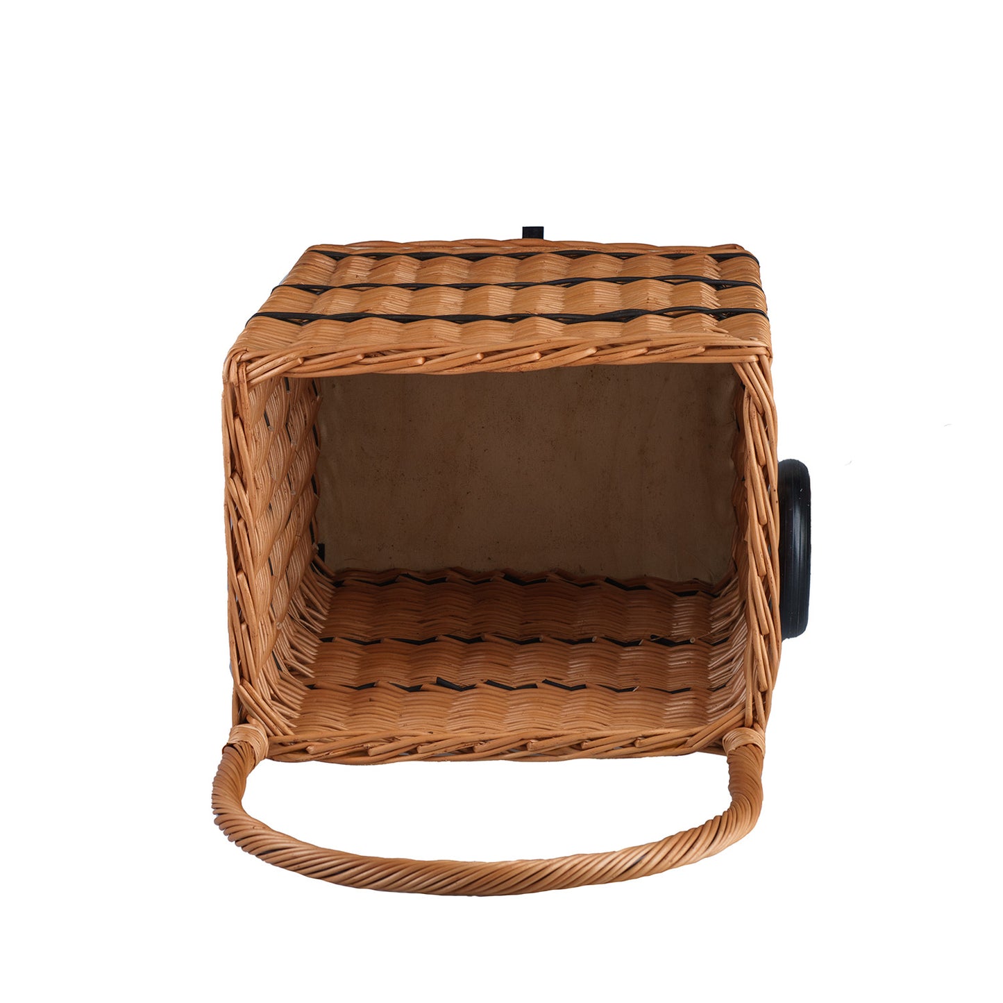 Solette wiklinowy kosz kominkowy z kółkami i rączką TheWickerStories
