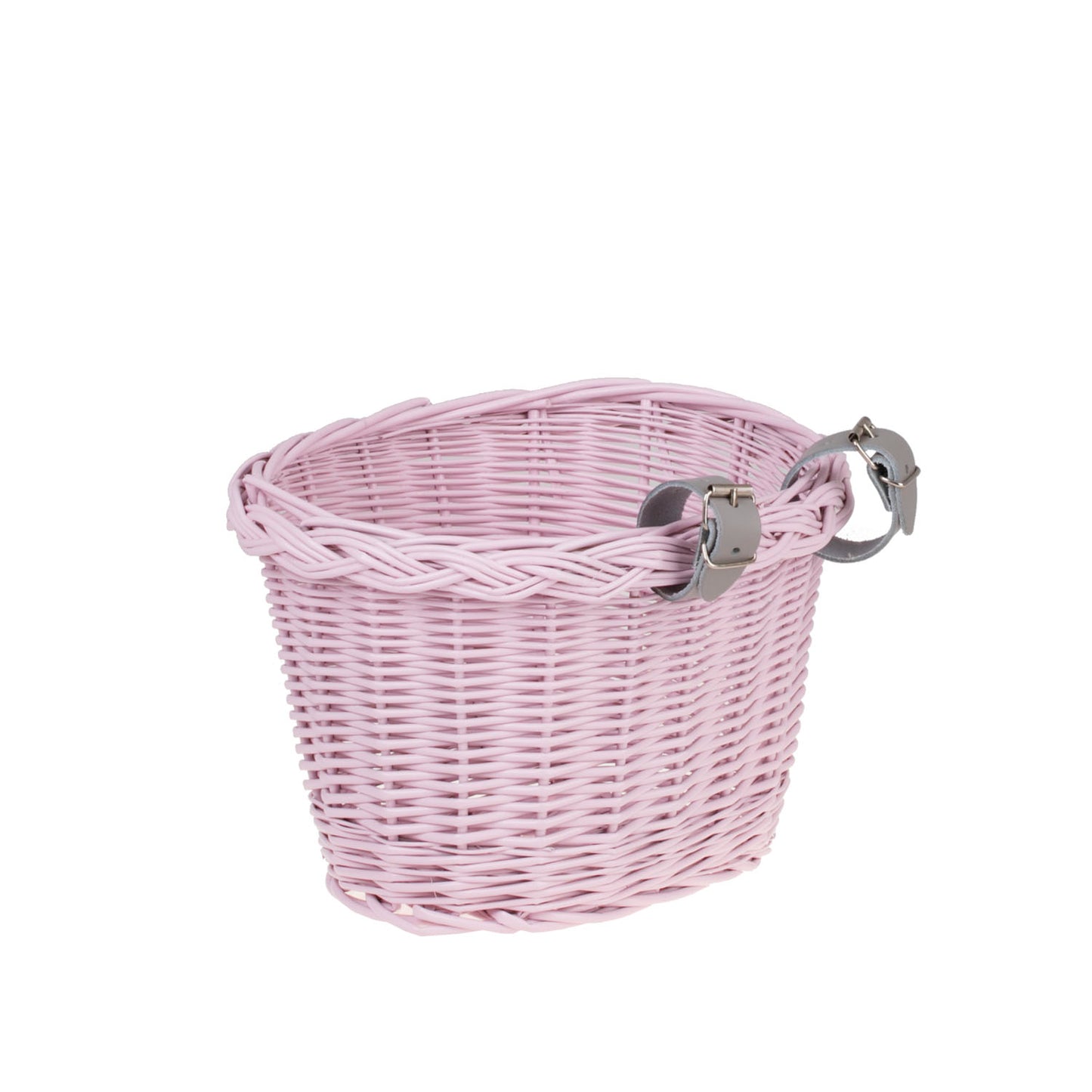 Paulus wiklinowy koszyczek rowerowy z paskami TheWickerStories