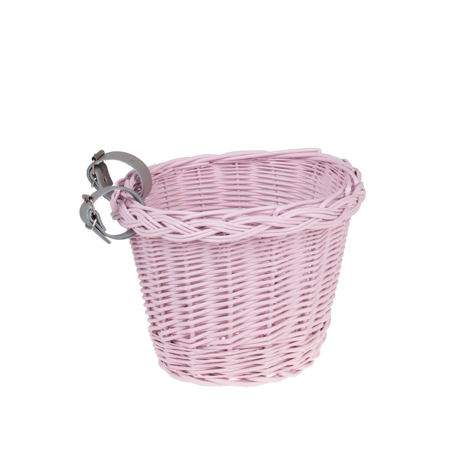 Paulus wiklinowy koszyczek rowerowy z paskami TheWickerStories