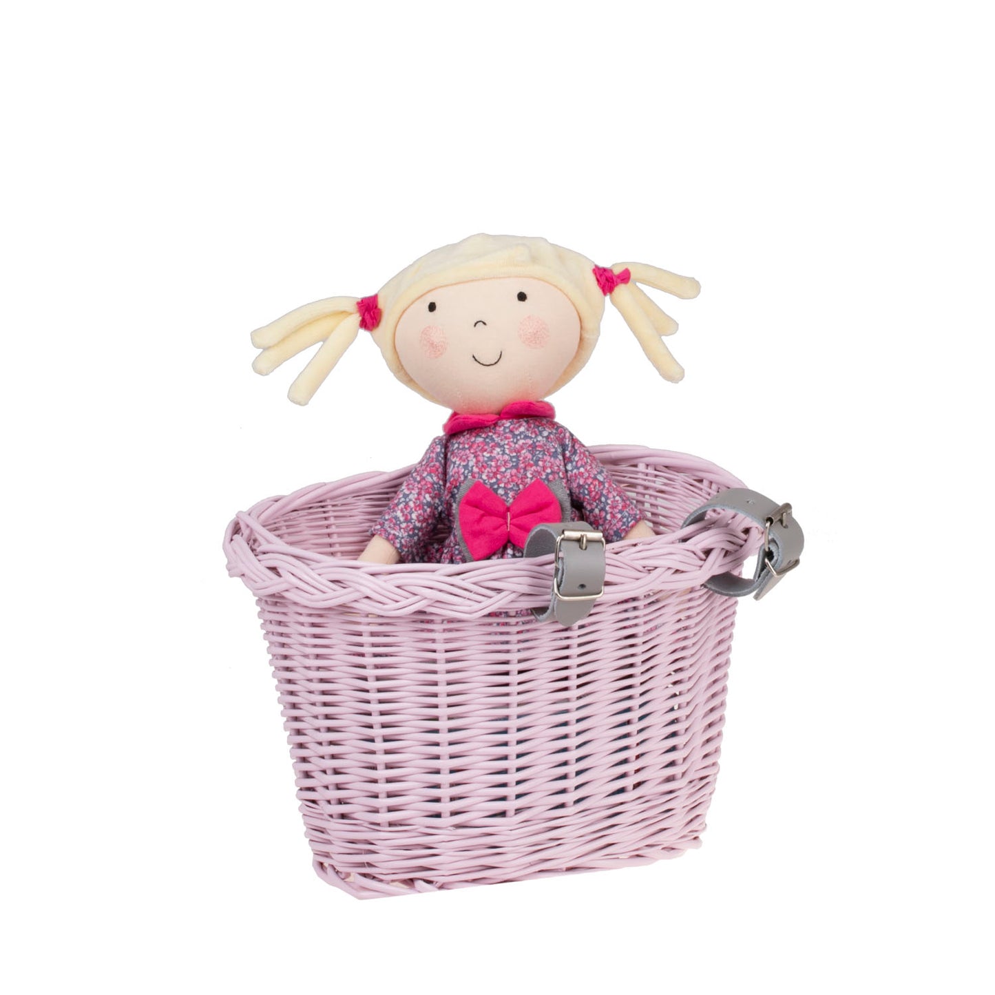 Paulus wiklinowy koszyczek rowerowy z paskami TheWickerStories