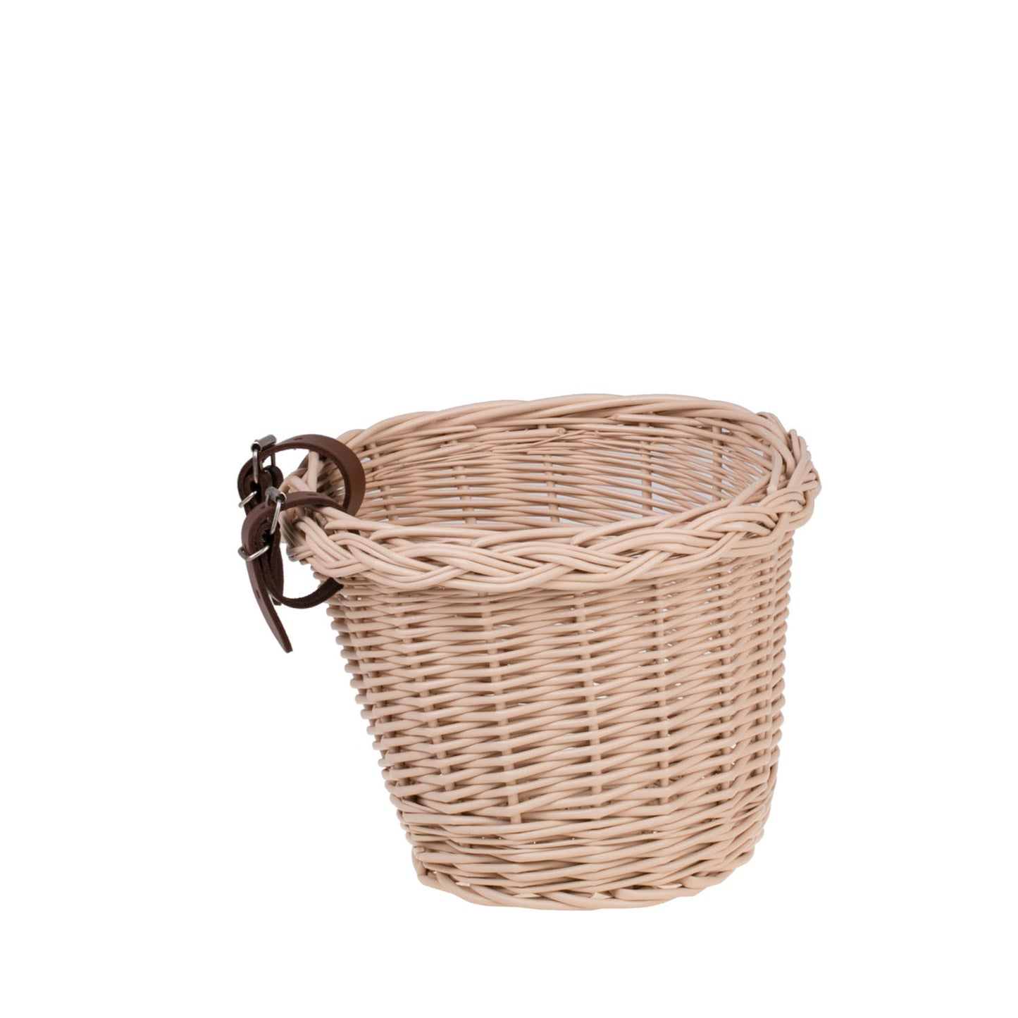 Paulus wiklinowy koszyczek rowerowy z paskami TheWickerStories