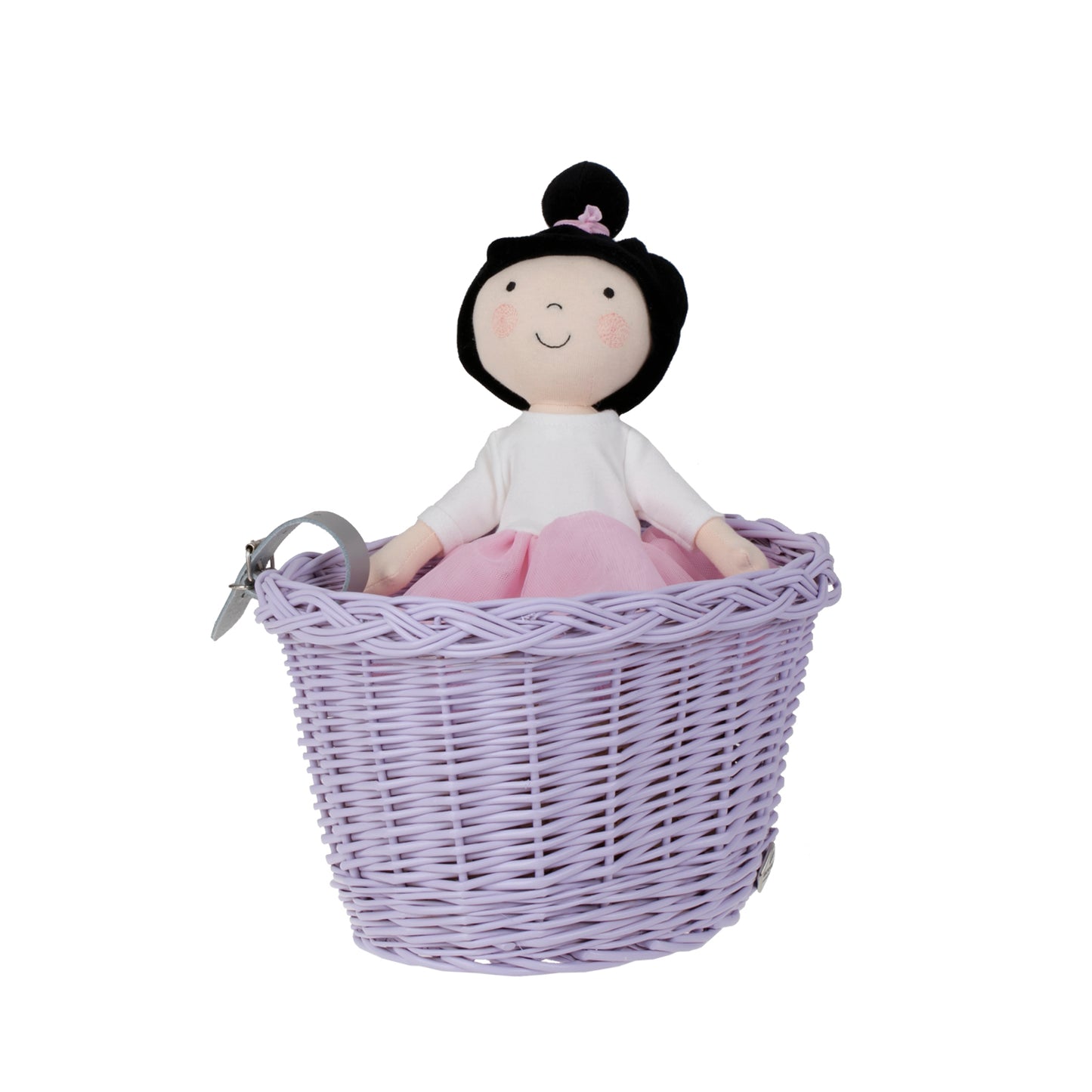 Paulus wiklinowy koszyczek rowerowy z paskami TheWickerStories