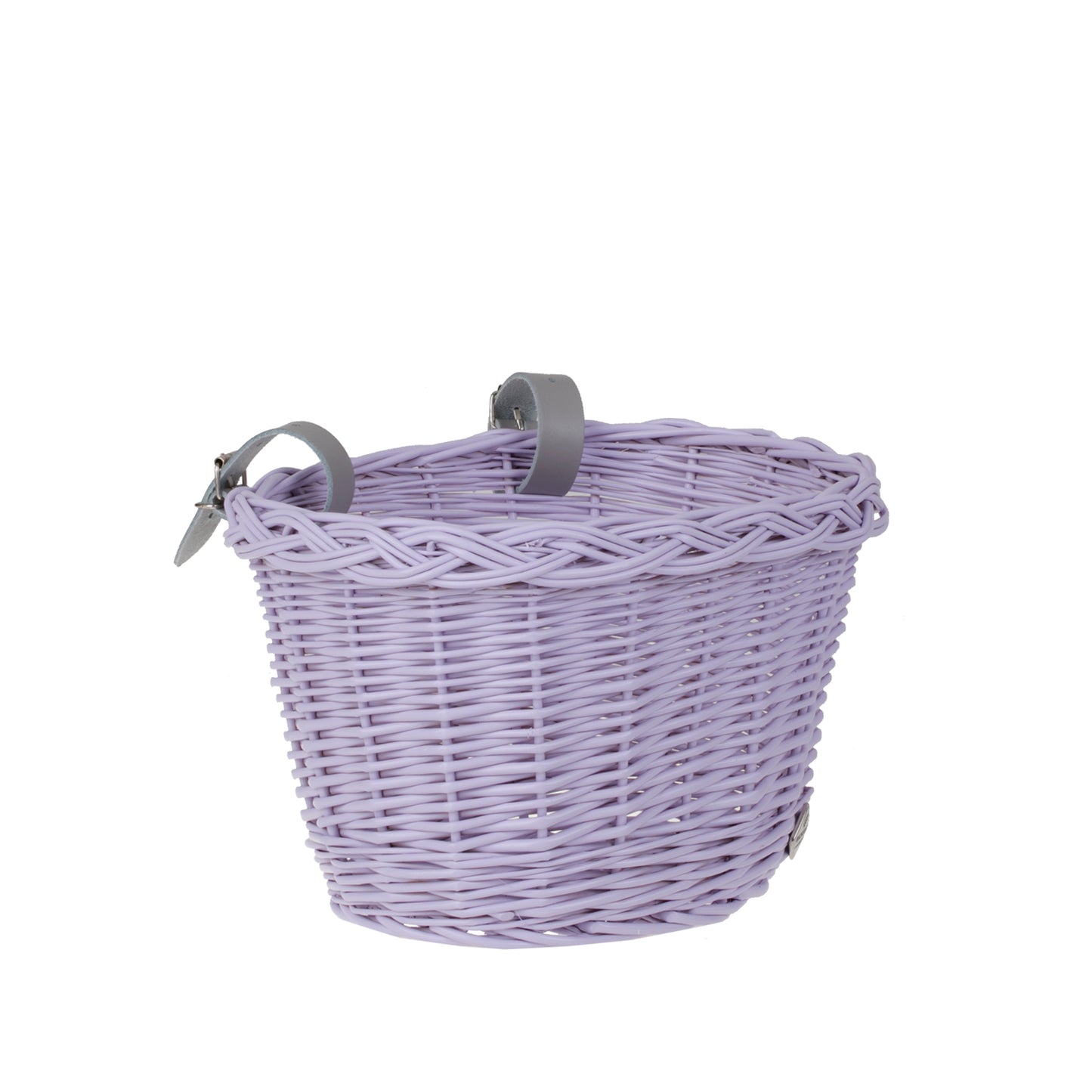 Paulus wiklinowy koszyczek rowerowy z paskami TheWickerStories