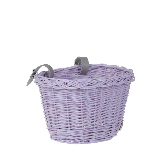 Paulus wiklinowy koszyczek rowerowy z paskami TheWickerStories