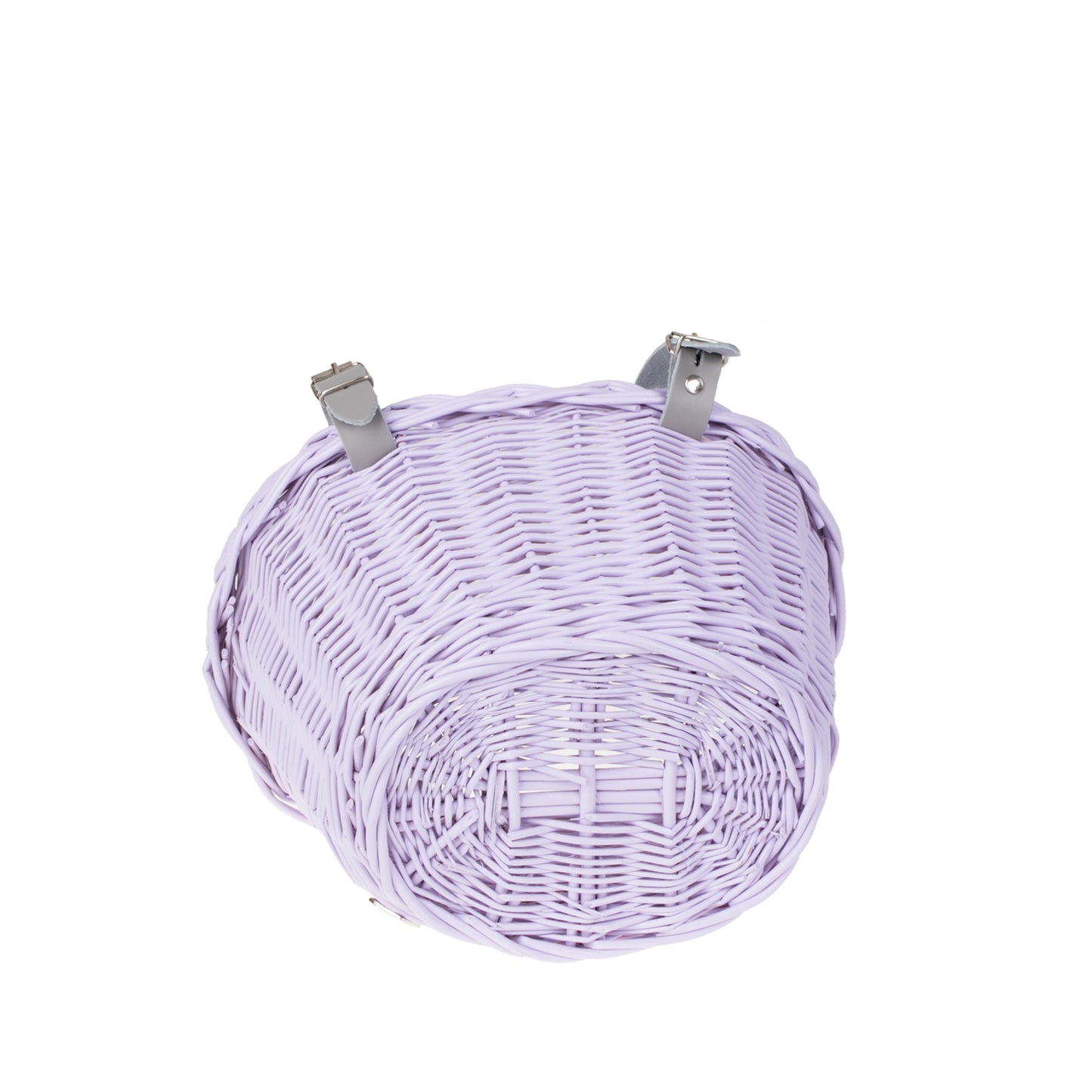 Paulus wiklinowy koszyczek rowerowy z paskami TheWickerStories