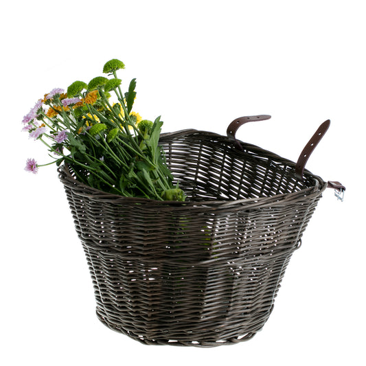 Paulus wiklinowy kosz na rower na kierownicę z paskami skórzanymi TheWickerStories