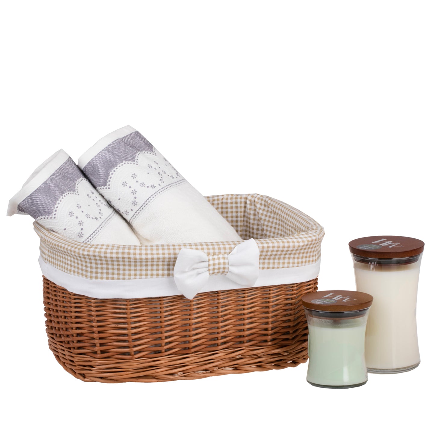 Nestor wiklinowy koszyk z beżowym obszyciem TheWickerStories