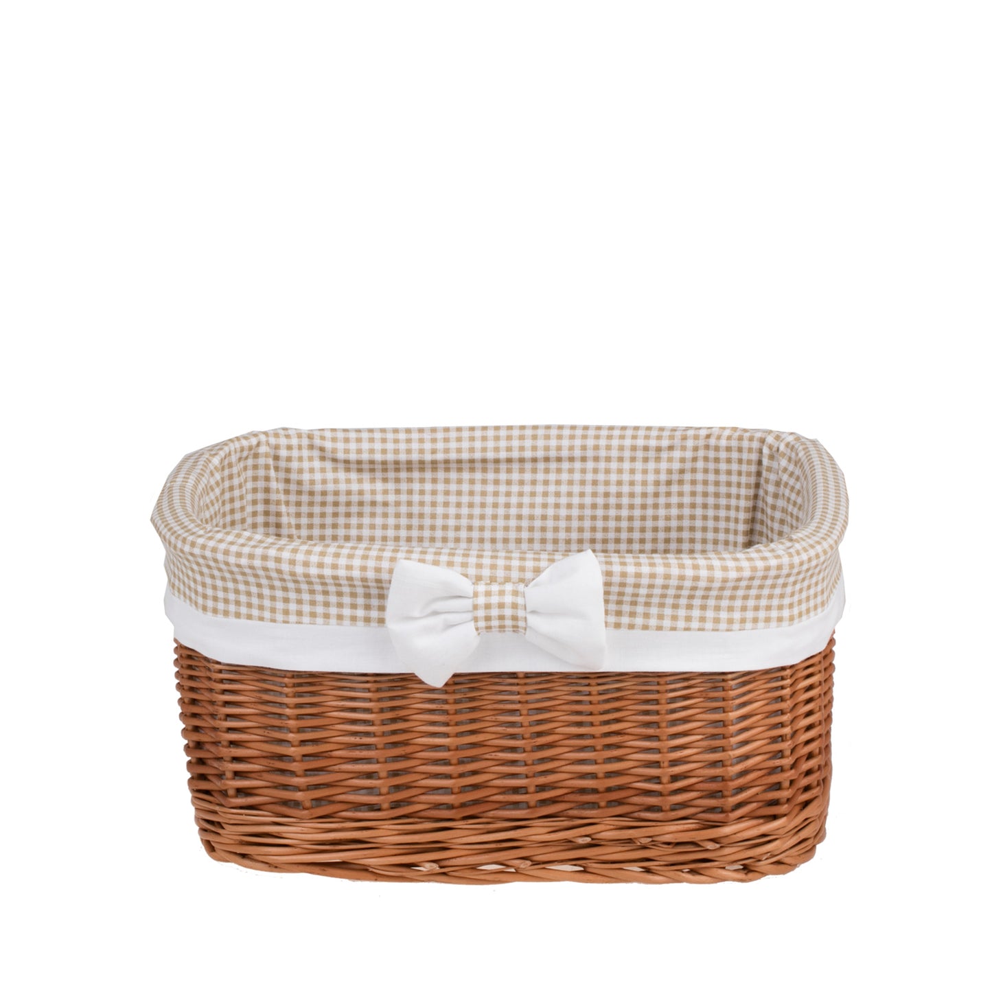 Nestor wiklinowy koszyk z beżowym obszyciem TheWickerStories