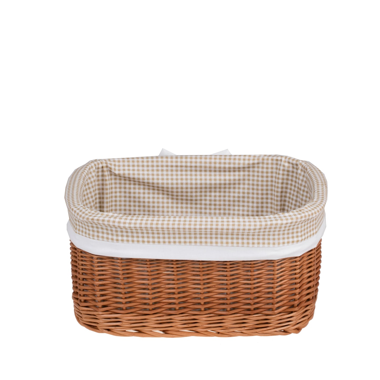 Nestor wiklinowy koszyk z beżowym obszyciem TheWickerStories