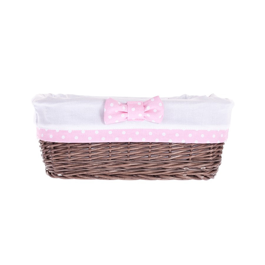 Nestor wiklinowy koszyczek z białym obszyciem TheWickerStories