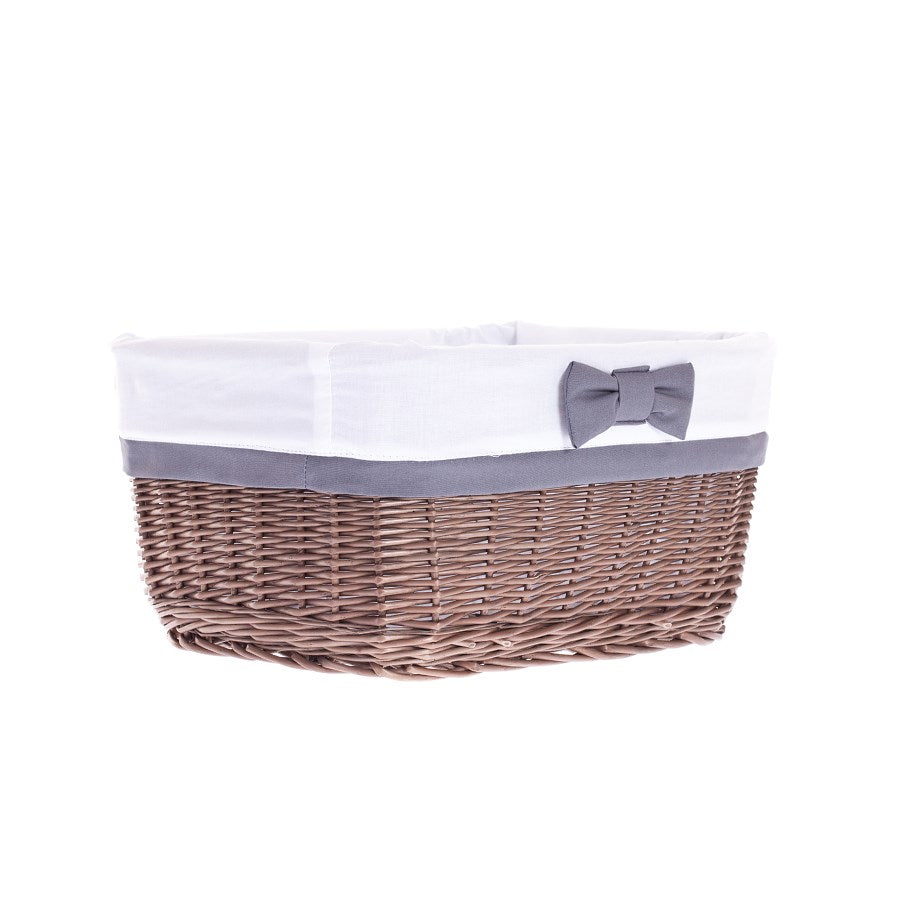 Nestor wiklinowy koszyczek z białym obszyciem TheWickerStories