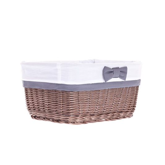 Nestor wiklinowy koszyczek z białym obszyciem TheWickerStories