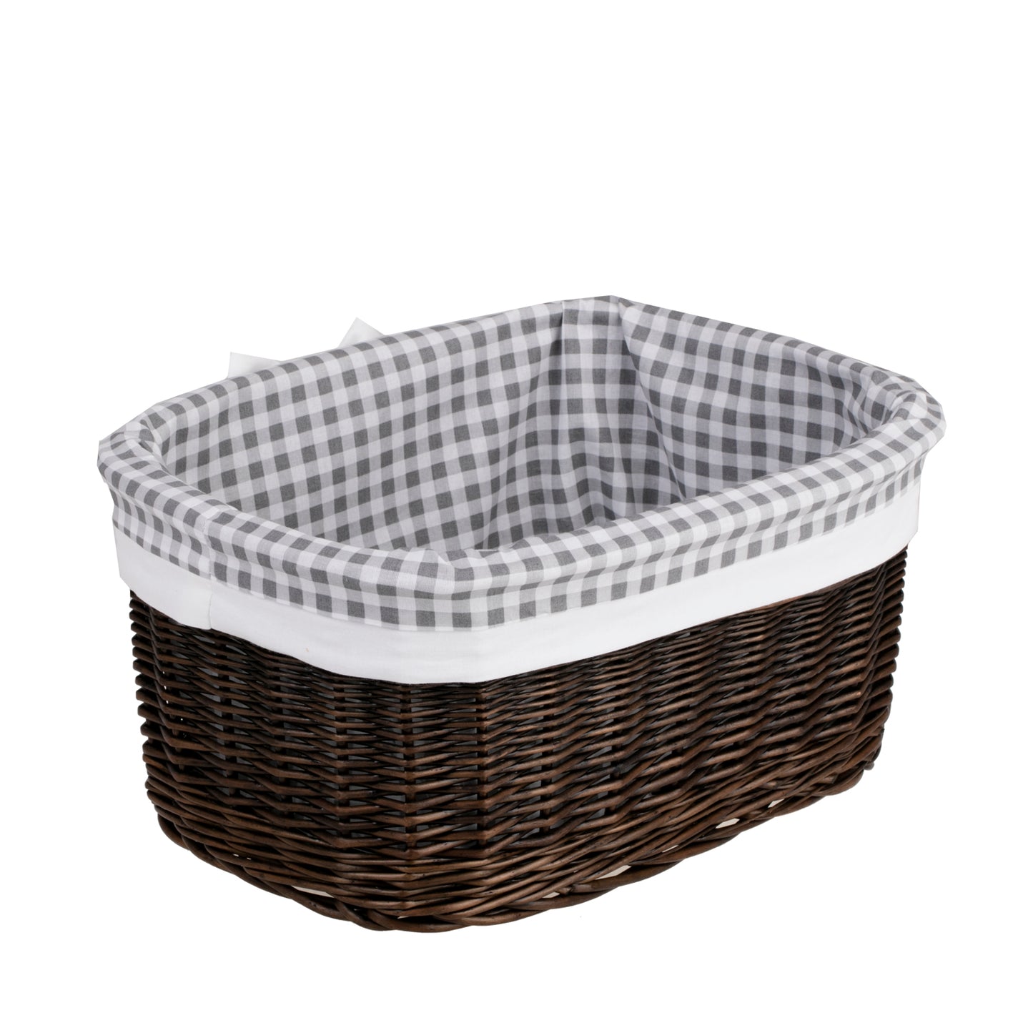 Nestor wiklinowy koszyczek z szarym obszyciem TheWickerStories