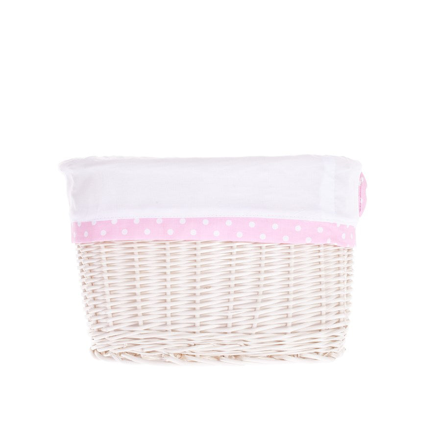 Nestor wiklinowy koszyczek z białym obszyciem TheWickerStories
