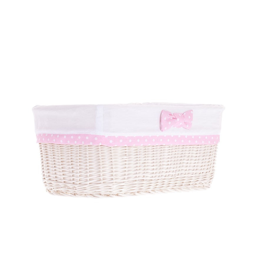 Nestor wiklinowy koszyczek z białym obszyciem TheWickerStories