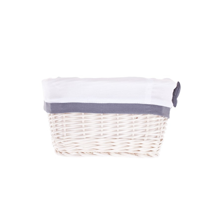 Nestor wiklinowy koszyczek z białym obszyciem TheWickerStories