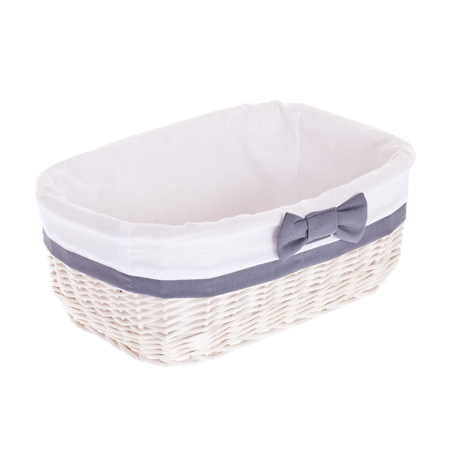 Nestor wiklinowy koszyczek z białym obszyciem TheWickerStories