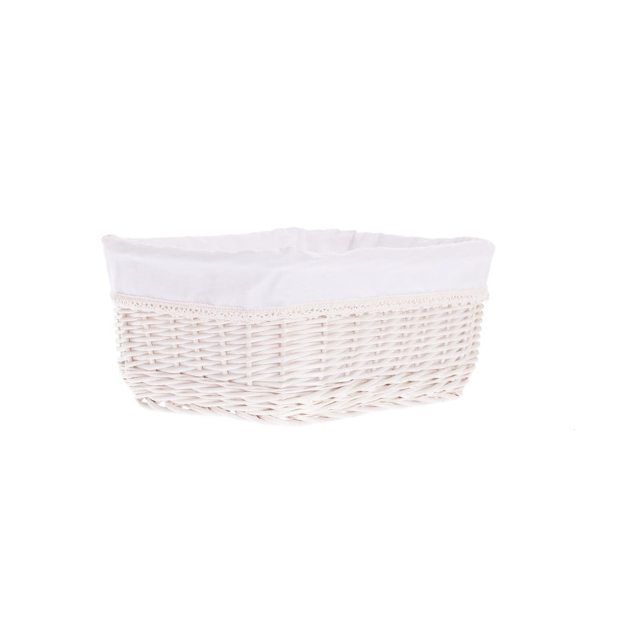 Nestor wiklinowy koszyczek z białym obszyciem TheWickerStories