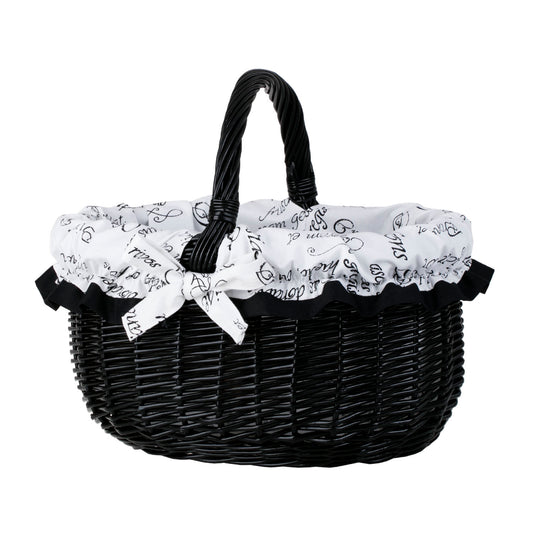 Werburga kosz na zakupy z rączką wiklinową i białym obszyciem TheWickerStories