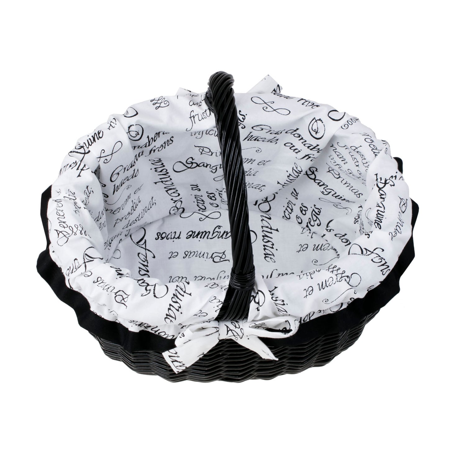 Werburga kosz na zakupy z rączką wiklinową i białym obszyciem TheWickerStories