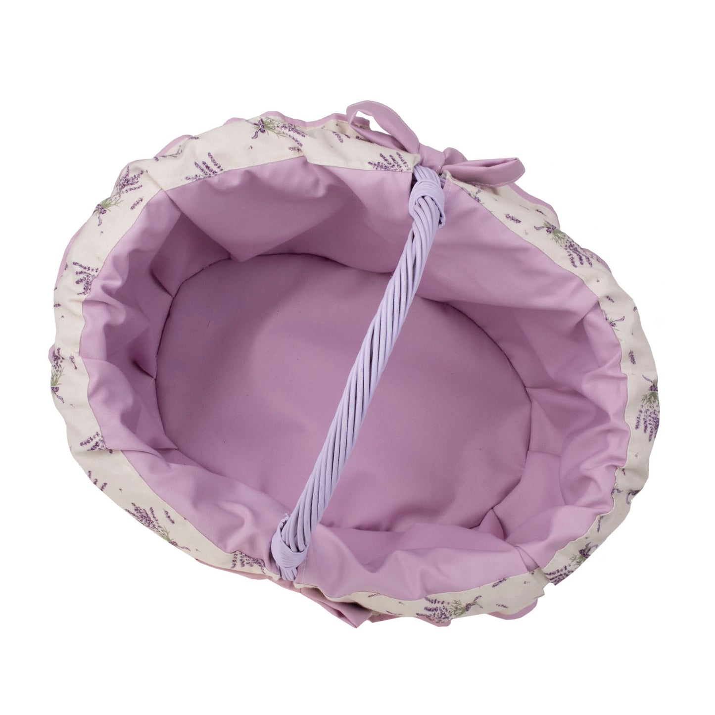 Werburga kosz na zakupy z rączką wiklinową i fioletowym obszyciem TheWickerStories