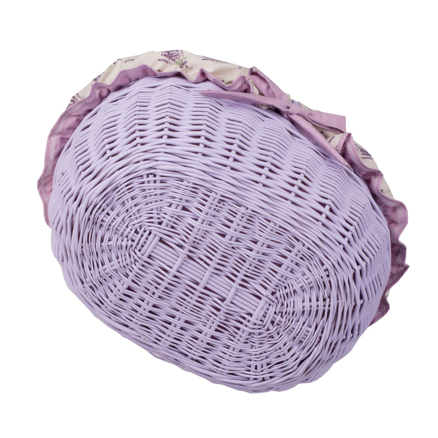 Werburga kosz na zakupy z rączką wiklinową i fioletowym obszyciem TheWickerStories